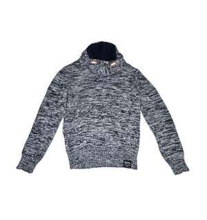 H&M L.O.G.G. Heather Gray Hooded Pullover Sweater k209